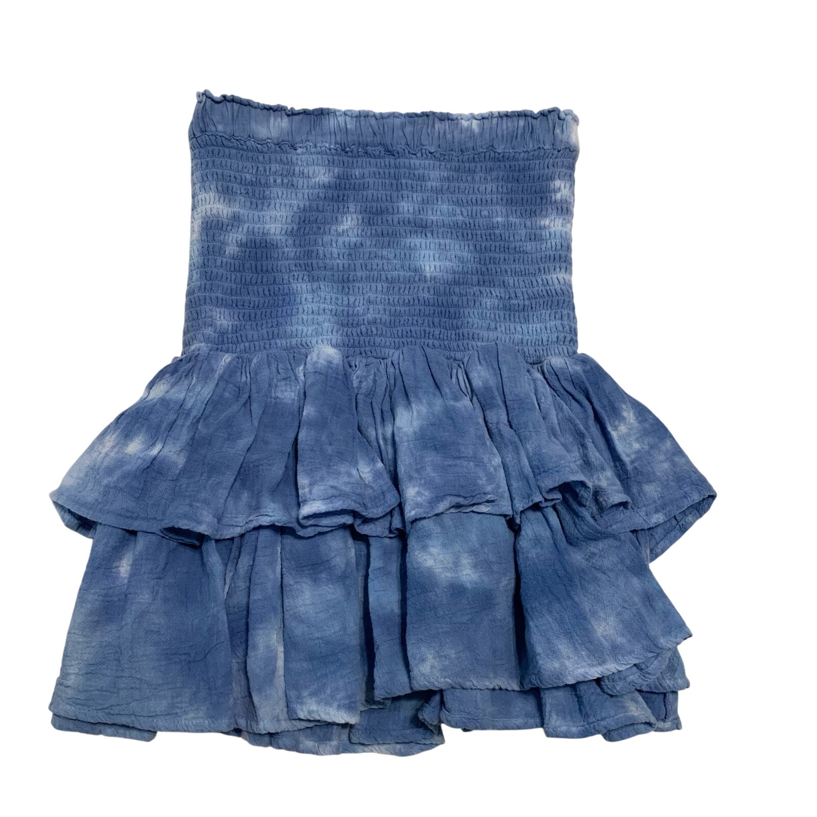 St. Bernard Honorine Tie Dye Smocked Ruffled Mini Skirt Blue Xs — image 2 of 6